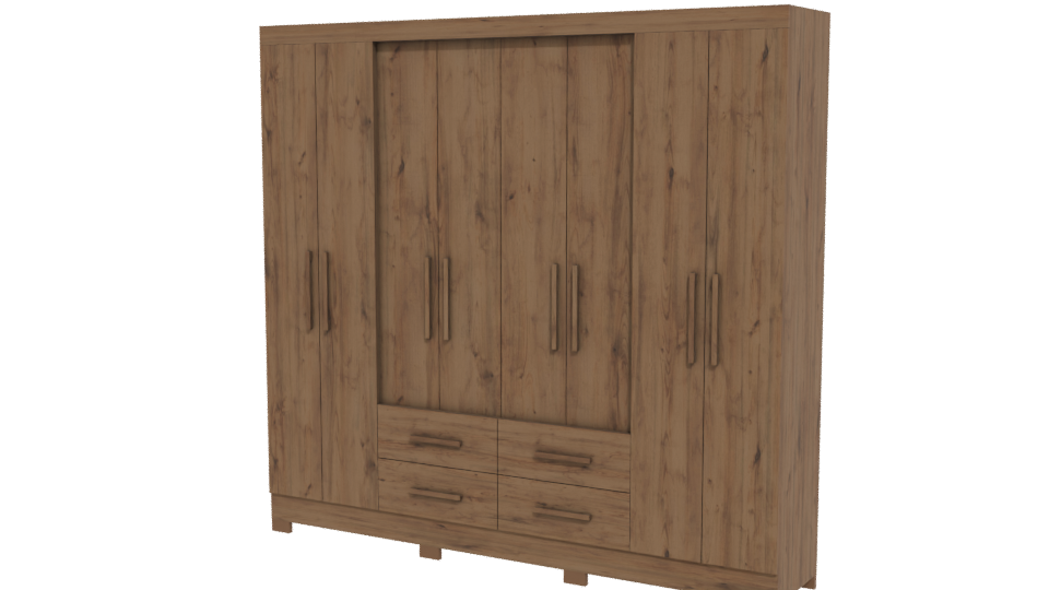 Contemporary Wooden Storage Cabinet 3D - Professional 3D Model Render 12
