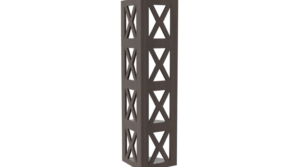 Stylish Wooden Corner Shelf Model - Professional 3D Model Render 7