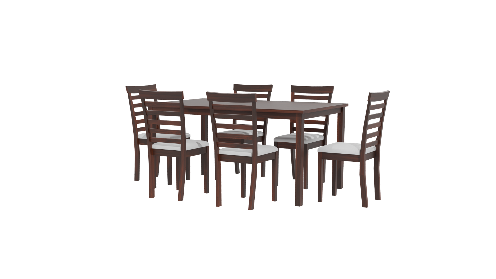 Stylish Wooden Dining Table Set with Chairs 3D Model - Professional 3D Model Render 12