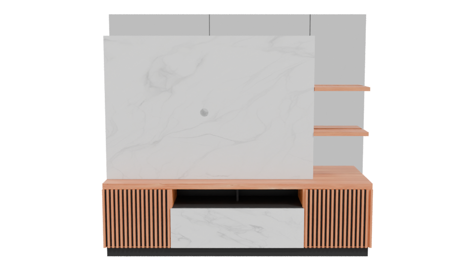 Elegant Modern Entertainment Center - Professional 3D Model Render 11