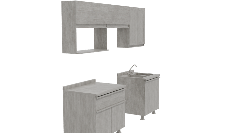 Stylish Kitchen Cabinet Set 3D - Professional 3D Model Render 9