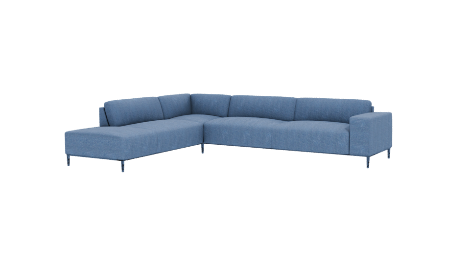 Contemporary L-Shaped Fabric Sofa 3D Model - Professional 3D Model Render 12