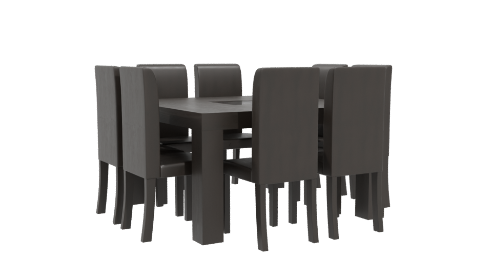 Minimalist Dining Table Set 3D - Professional 3D Model Render 4