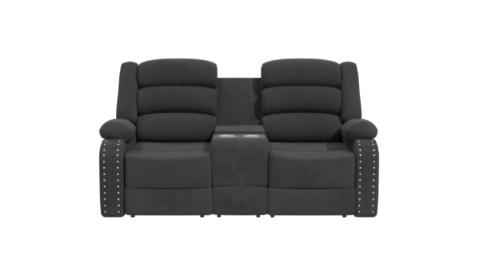 Reclining Black Love Seat 3D - Professional 3D Model Render 11