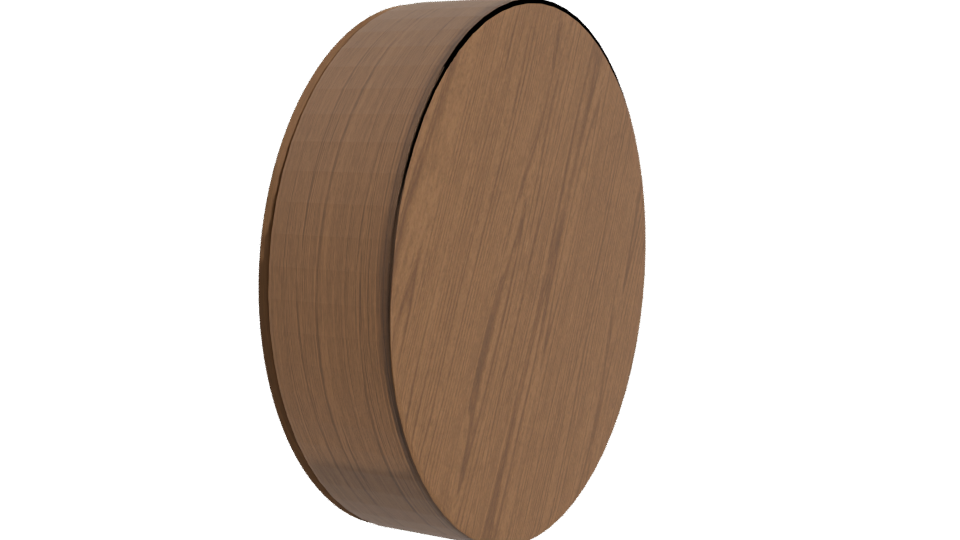 Stylish Round Wooden Mirror 3D - Professional 3D Model Render 3