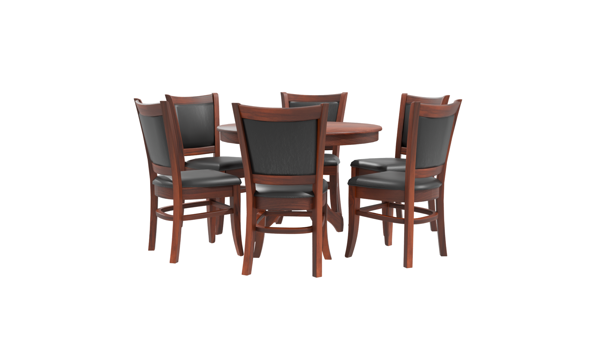 Elegant Wooden Dining Set 3D Model - Professional 3D Model Render 10