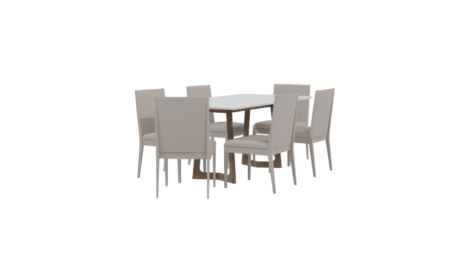 Stylish Wooden Dining Set 3D - Professional 3D Model Render 3