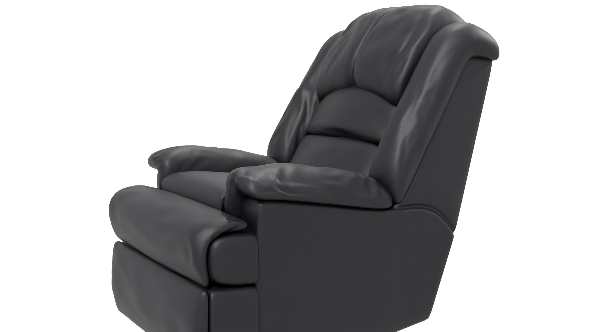 Realistic Black Leather Recliner Armchair 3D Model - Professional 3D Model Render 13