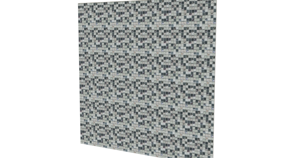 Stylized Mosaic Wall Panel 3D - Professional 3D Model Render 12