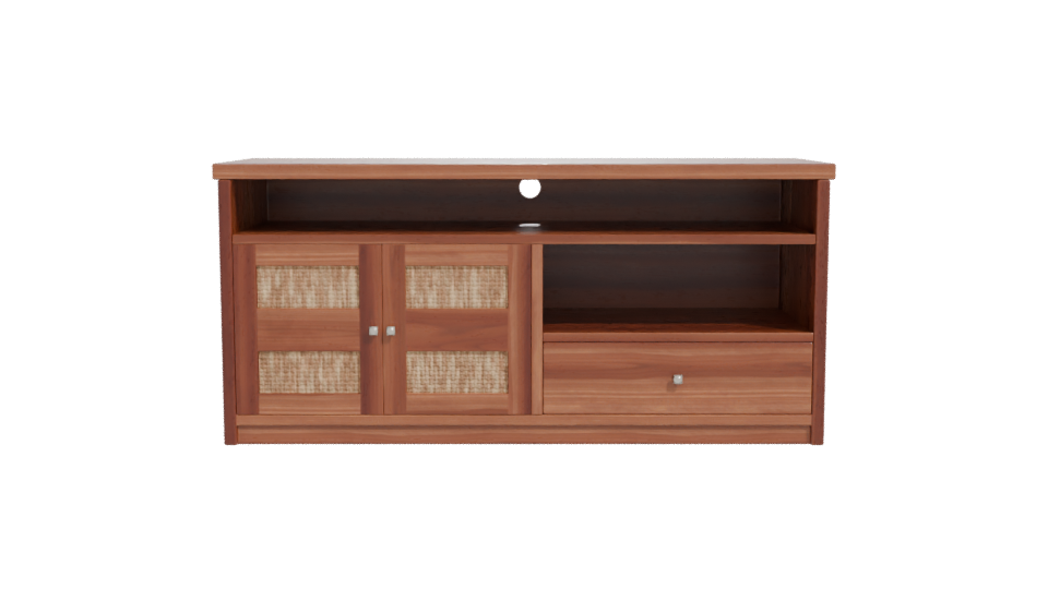 Elegant Wooden TV Stand with Storage Baskets 3D Model - Professional 3D Model Render 11