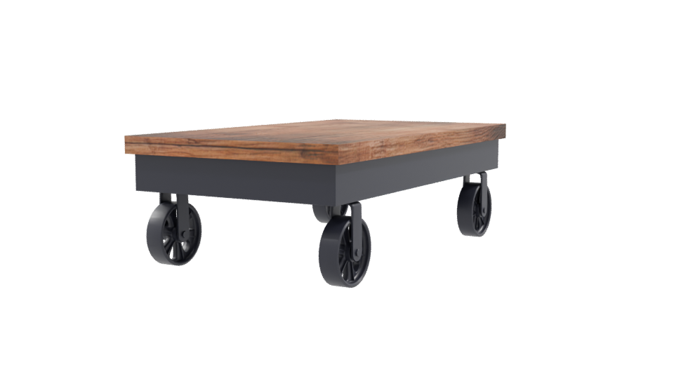 Industrial Wooden Coffee Table 3D - Professional 3D Model Render 9