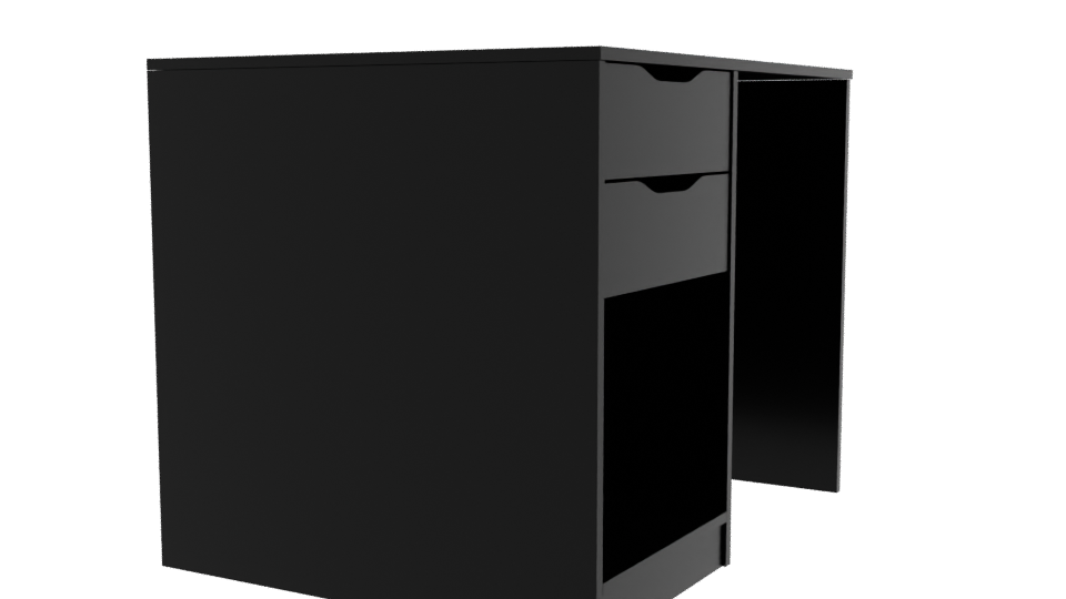 Minimalist Black Office Desk - Professional 3D Model Render 9