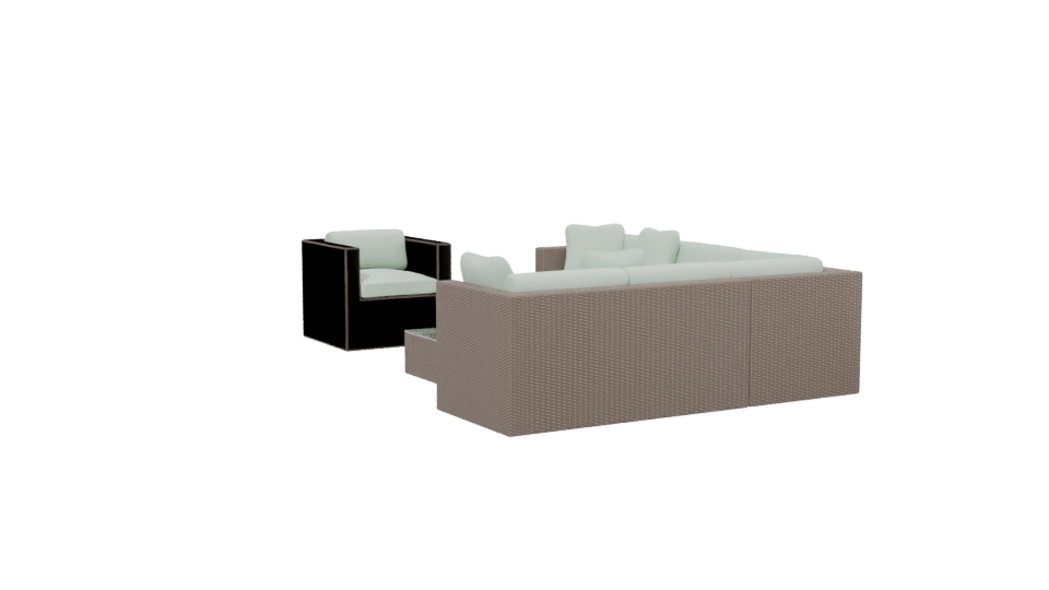 Saigon Terrace Sectional Sofa Set 3D - Professional 3D Model Render 13