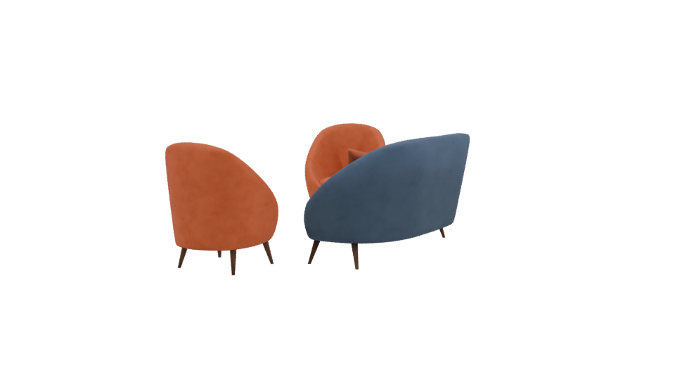 Stylish Modern Sofa Set 3D - Professional 3D Model Render 3