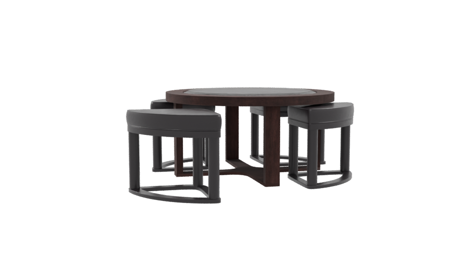 Elegant Round Dining Table Set - Professional 3D Model Render 9