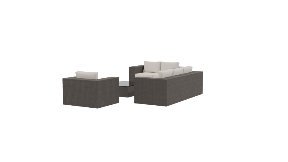 Stylish Outdoor Sofa Set 3D - Professional 3D Model Render 3