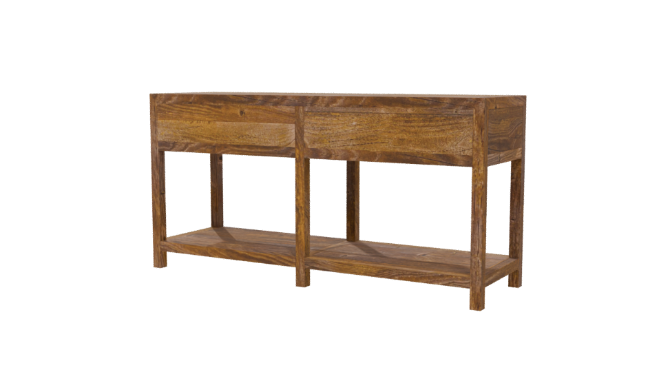 Rustic Wooden Console Table Model - Professional 3D Model Render 6