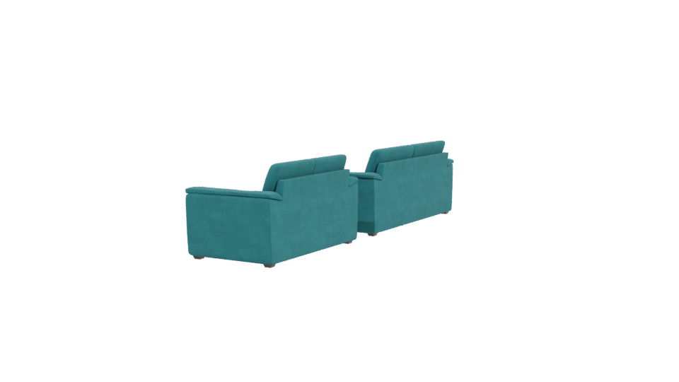 Stylish Teal Fabric Sofa Set 3D Model - Professional 3D Model Render 3
