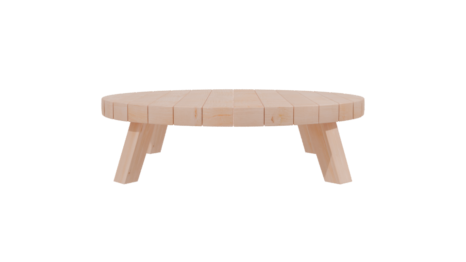 Contemporary Wooden Coffee Table 3D Model - Professional 3D Model Render 2