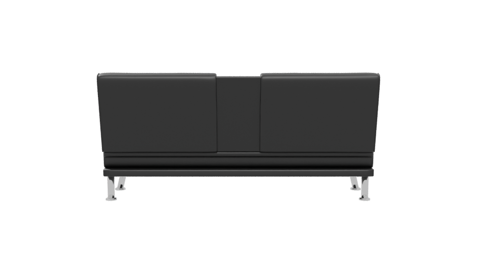 Futón Lounge Negro 3D Model - Professional 3D Model Render 5