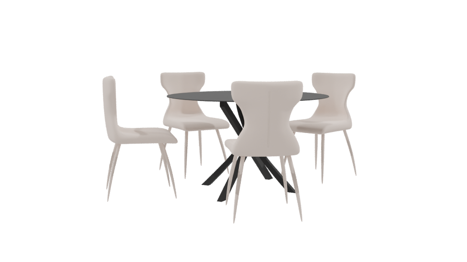 Contemporary Dining Table Set 3D - Professional 3D Model Render 9