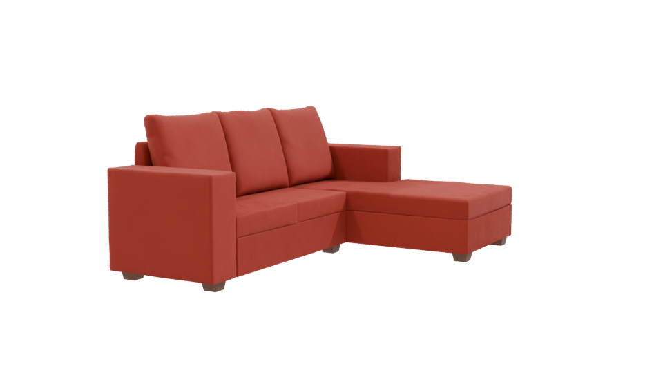 Red Sectional Sofa 3D Model - Professional 3D Model Render 9