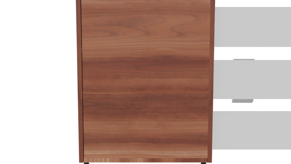 Stylish Wooden Filing Cabinet 3D - Professional 3D Model Render 5