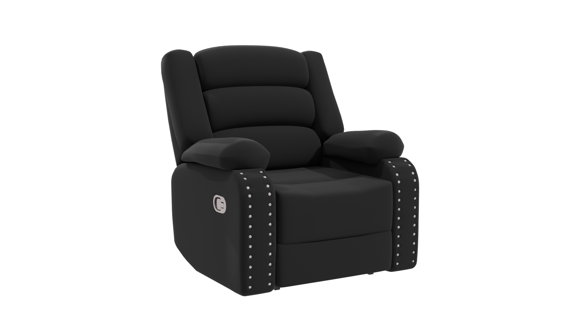 Contemporary Black Recliner Armchair 3D Model - Professional 3D Model Render 10