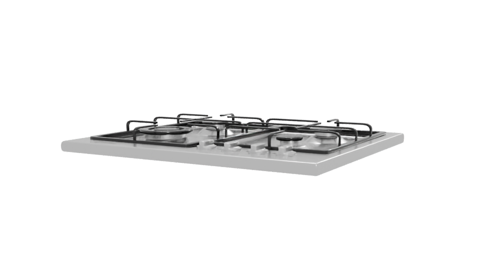 Gas Cooktop 60cm 3D Model - Professional 3D Model Render 12