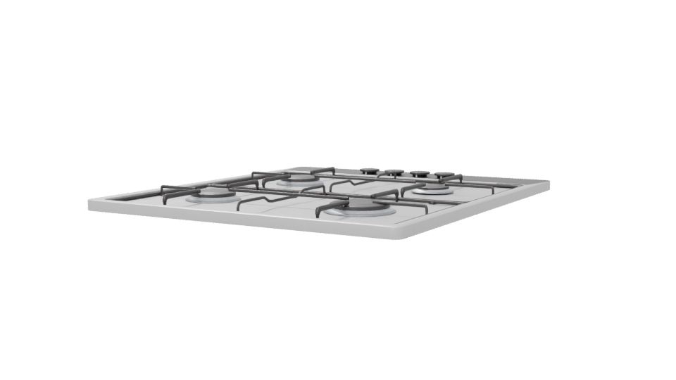 Sleek Gas Cooktop 3D Model - Professional 3D Model Render 6