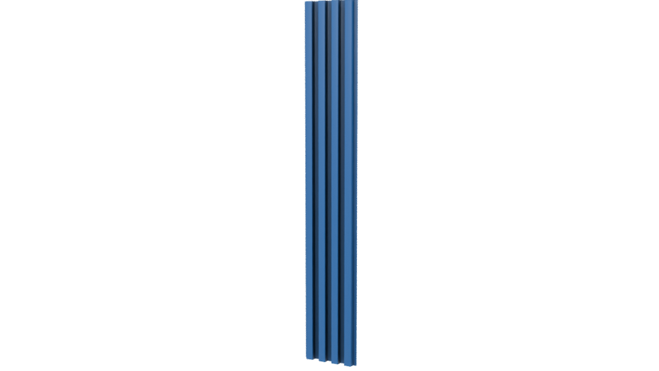 Vertical Blue Slatted Column Model - Professional 3D Model Render 6