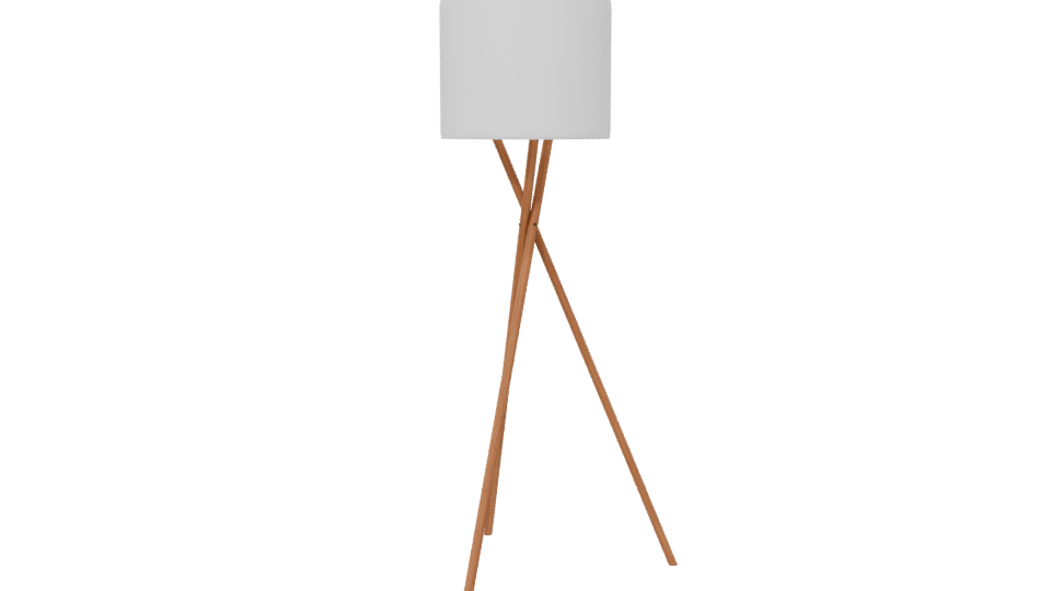 Minimalist Wooden Tripod Lamp 3D - Professional 3D Model Render 6