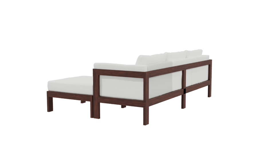 Stylish Outdoor Sectional Sofa 3D Model - Professional 3D Model Render 3