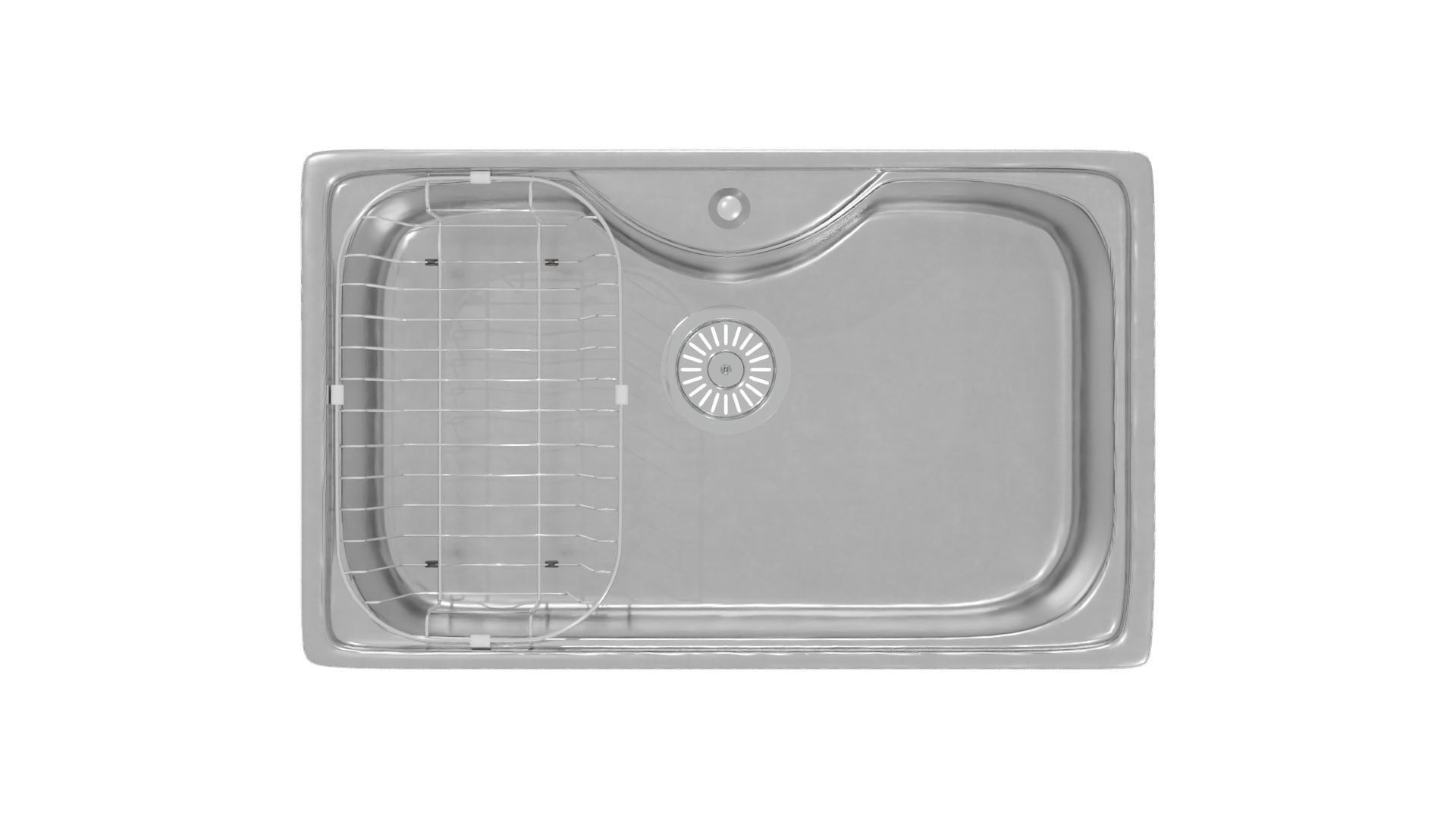 Stainless Steel Kitchen Sink Model - Professional 3D Model Render 6