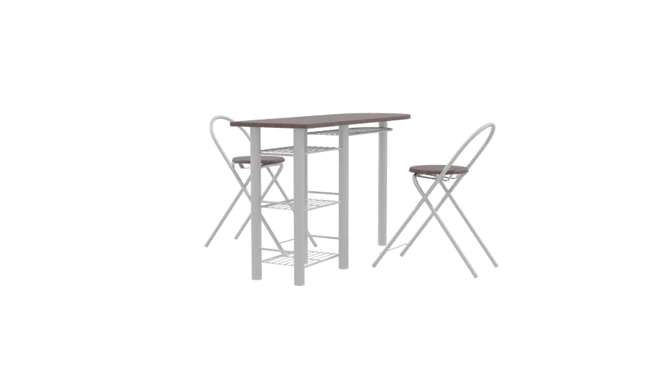 Stylish Modern Bar Table with Stools 3D Model - Professional 3D Model Render 9