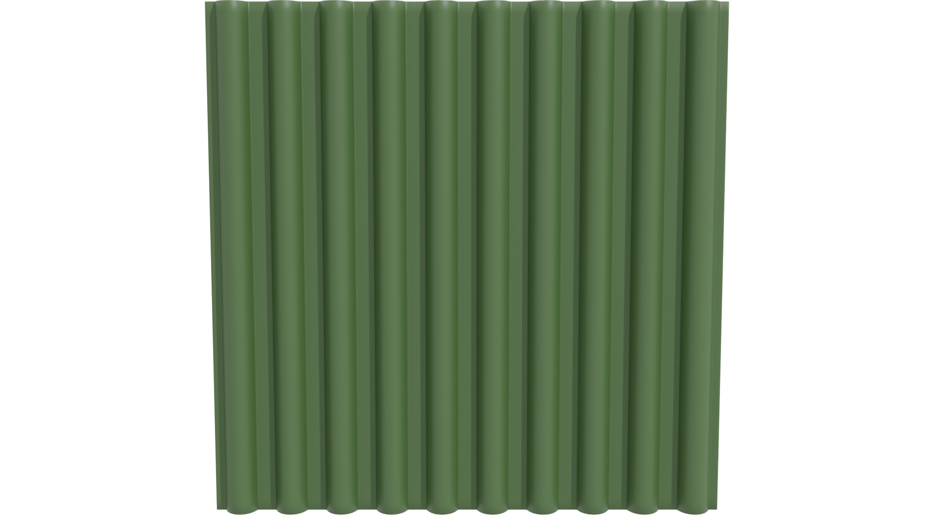Stylized Green Corrugated Panel - Professional 3D Model Render 11