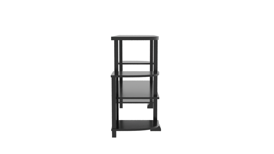 Minimalist Black Entertainment Console - Professional 3D Model Render 8