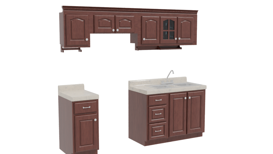 Stylish Kitchen Cabinet Set 3D - Professional 3D Model Render 10