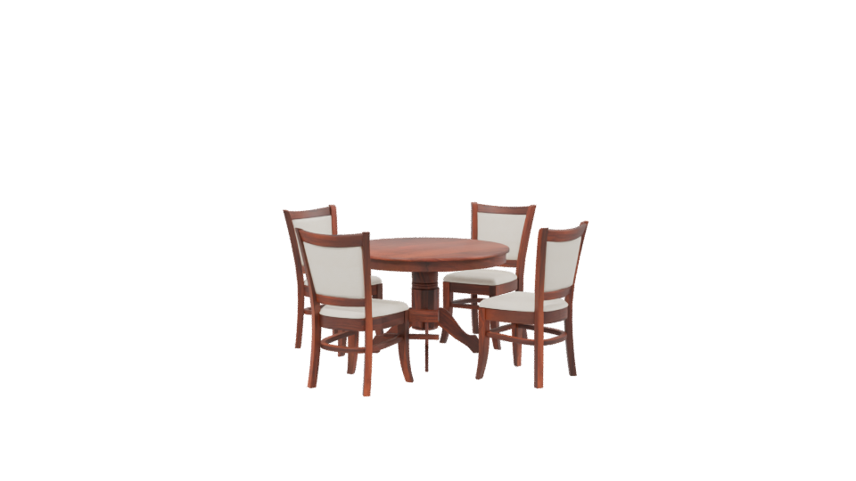 Elegant Round Dining Table Set - Professional 3D Model Render 2