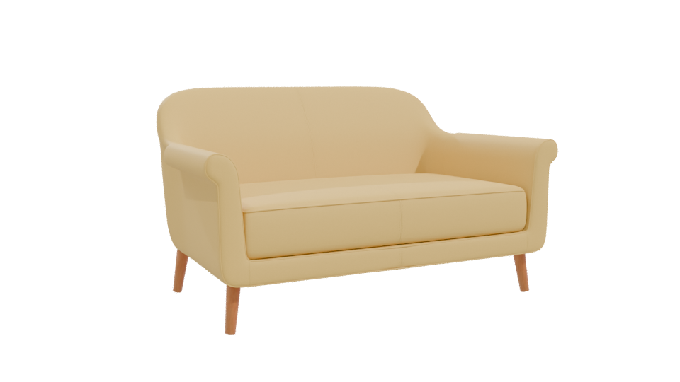 Stylish Minimalist Two-Seat Sofa 3D Model - Professional 3D Model Render 10