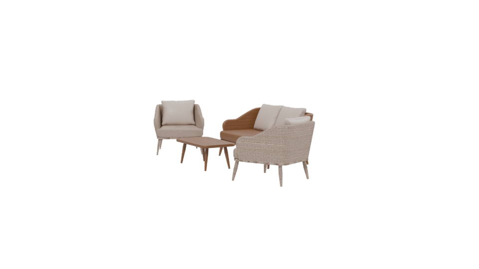 Elegant Modern Outdoor Furniture Set 3D Model - Professional 3D Model Render 13