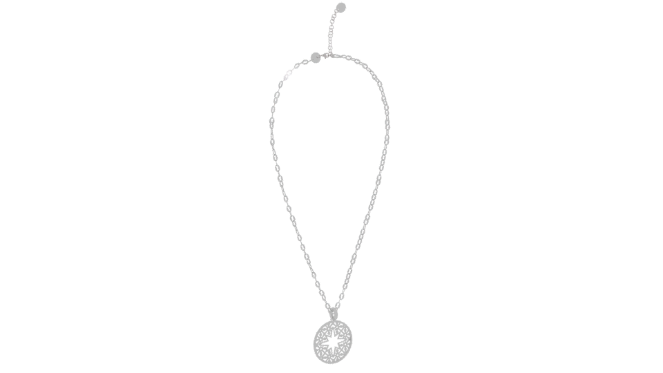 Elegant Silver Pendant Necklace 3D - Professional 3D Model Render 4