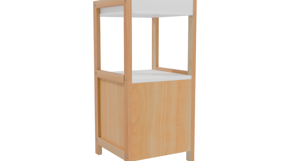Minimalist Two-Drawer Nightstand 3D - Professional 3D Model Render 4