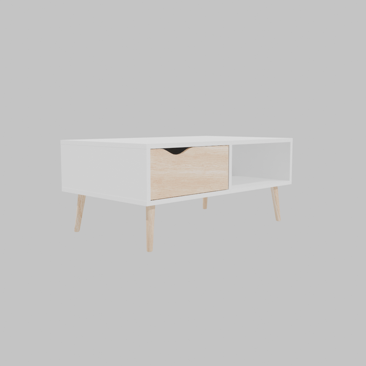 Mesa Oslo 98x60x43 Cm Blanco/Oak