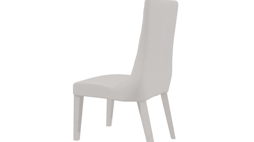 Elegant White Dining Chair 3D - Professional 3D Model Render 3