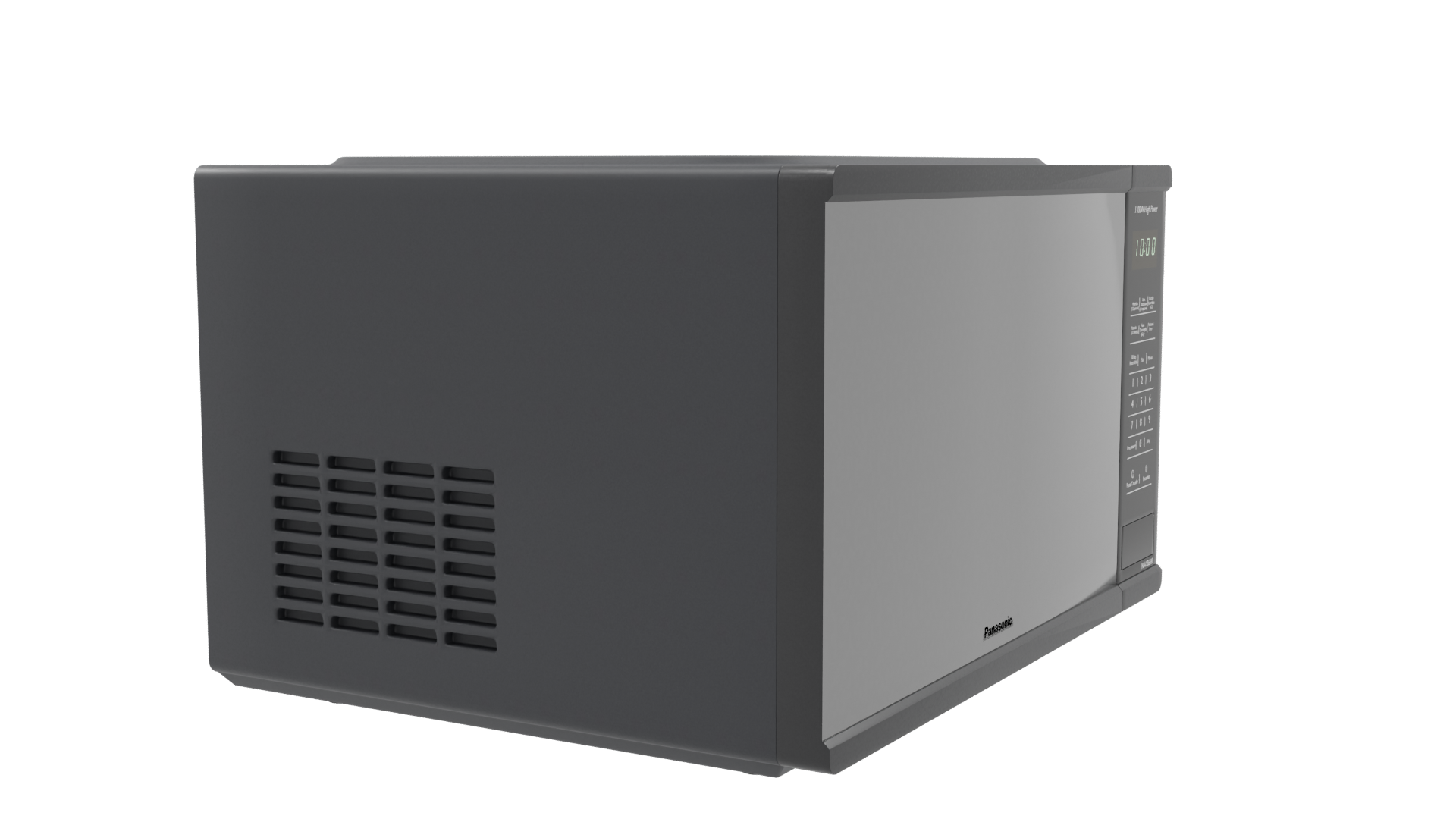 Sleek Black Microwave Oven 3D - Professional 3D Model Render 9