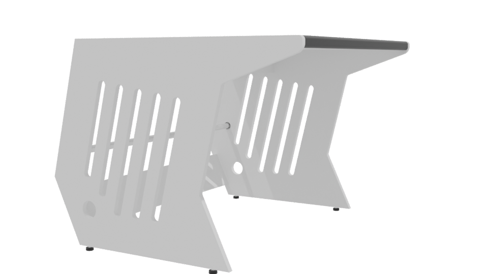 Minimalist White Office Table 3D - Professional 3D Model Render 9