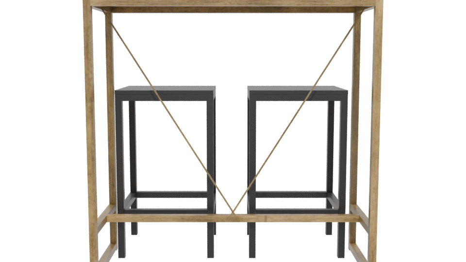 Industrial Bar Table Set 3D - Professional 3D Model Render 5