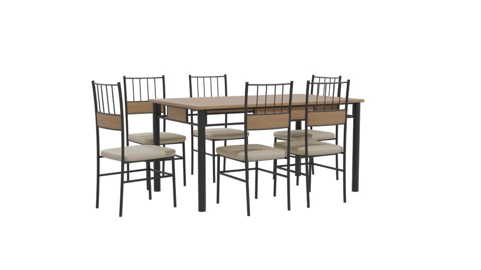 Stylish Modern Dining Table Set 3D Model - Professional 3D Model Render 10