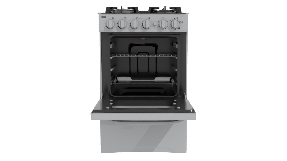 Sleek Stainless Steel Gas Range Oven 3D Model - Professional 3D Model Render 11